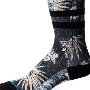 Stance Men’s Classic Crew Socks “Frigate”Navy and Cream Floral